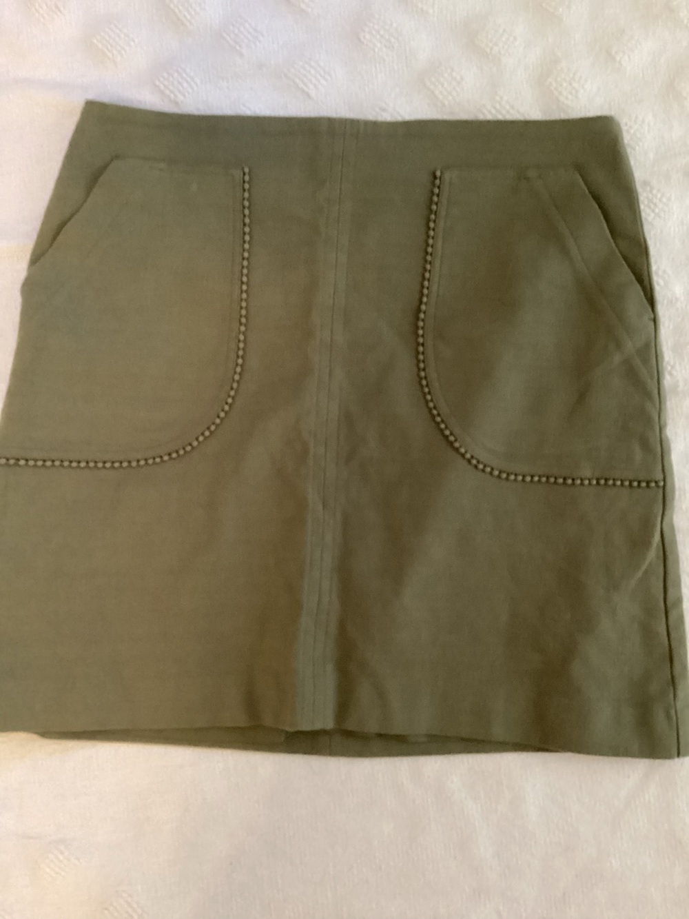 Ann Taylor LOFT Outlet Women Petites Sage Green Casual A Line Lace Skirt SZ 10P